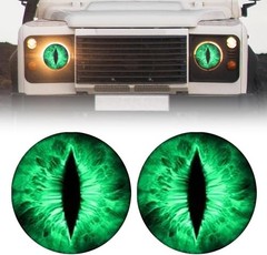 2024 Wrangler Headlight Decals Pair, 3D Round Eye Stickers for He Color: Green