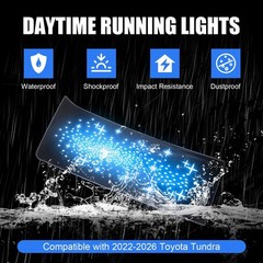 LED Front Bumper Fog Lights Compatible with 2022-2026 Toyota Tundra, White Da…