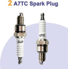 2Pcs A7TC Spark Plug for 50cc 70cc 90cc 110cc 125cc 150cc A Color: White 2 Pcs