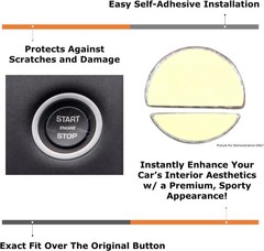 Red Aluminum Keyless Engine Push Start Button & Surrounding Ring Co Color: Red