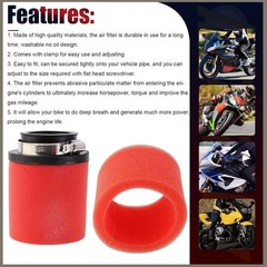 35mm Red Double Foam Pod Performance Filter for 50cc 70cc 90cc 110cc 125cc ATV Q