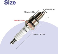 2Pcs A7TC Spark Plug for 50cc 70cc 90cc 110cc 125cc 150cc A Color: White 2 Pcs