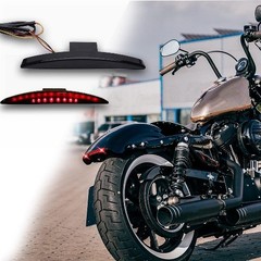 Black Chopped Fender Edge Motorcycle LED Running Brake Rear Tai Color: BLACK#2