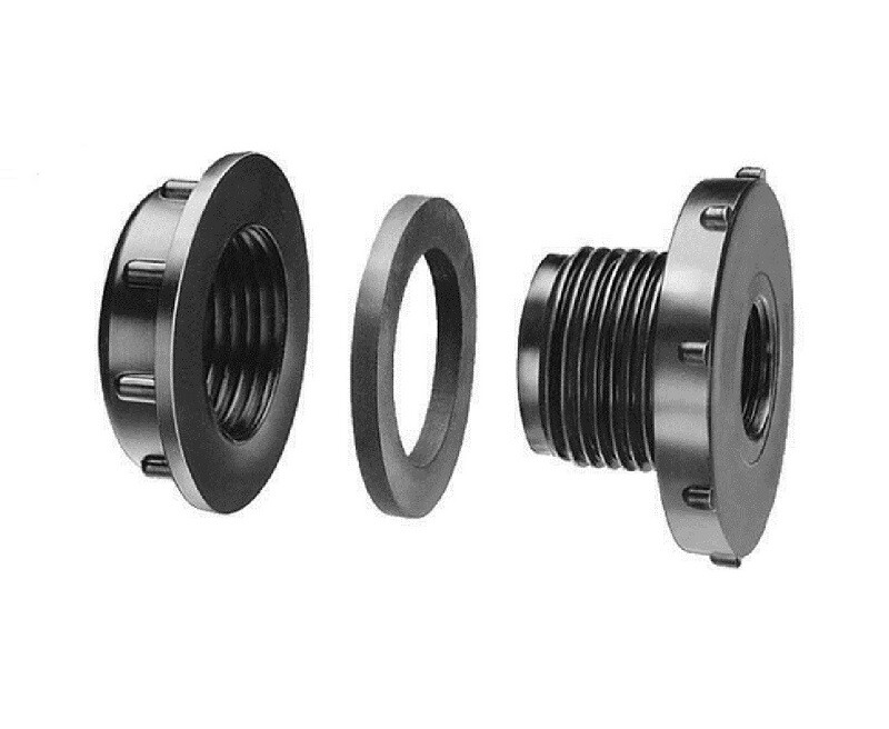 Hypro Poly Bulkhead Sprayer Tank Adapter Fitting 1-1/2″ FPT & 2-1/2″ OD w/Gasket