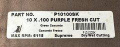 NEW Fresh Cut P10100SK Blade 10” x .100″ Purple Fresh Cut, Green Concrete (A)