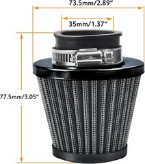 35mm Air filter Fuel Line Kit for 110cc 125cc Dirt Pit bike Four Wheeler Quad AT