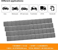 48 PCS 1/4 Oz Low Profile Adhesive Wheel Weights, Easy-Peel Stick Color: 48pcs