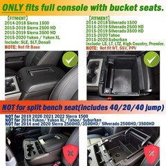 Center Console Organizer for 2014-2018 1500 / 2500/3500HD and 15- Color: black