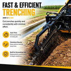 2026 Mini Skid Steer Trencher Attachment for Orchard, Irrigation & Pipe Laying