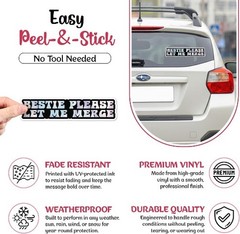 Bestie Please Let Me Merge Bumper Sticker – 8″ x 2″, Durable, S Style: Unicorn
