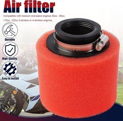 35mm Red Double Foam Pod Performance Filter for 50cc 70cc 90cc 110cc 125cc ATV Q