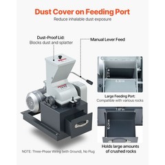 Uimoso Electric Hammer Crusher 2.5KW Grain Mill with 3 Replaceable Screens