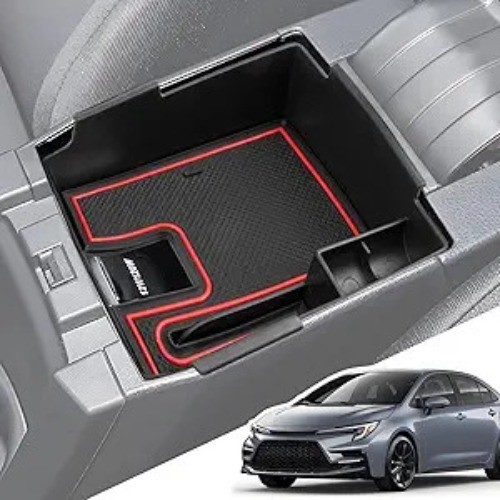Armrest Organizer for 2026 2025 2024 Pattern Name: for 2019-2026 Corolla – Red
