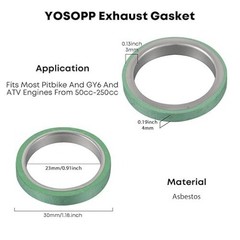 Exhaust Bolt Nuts and Gasket Kit in Black for 50cc to 150cc Scooters, ATVs, Mope
