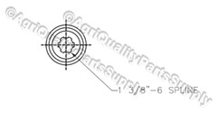 Rotary Cutter drive-line assembly PTO shaft w/ 1-3/8 6 spline and ½” shear bolt