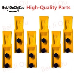 X6Brand New Yellow Bucket Teeth with Nuts, Durable Digger Bucket Repair Parts,US