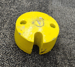 John Deere Wheel Weight 7-1/2″ Outer Dia x 3″ Thick, Yellow For Heavy Equipment