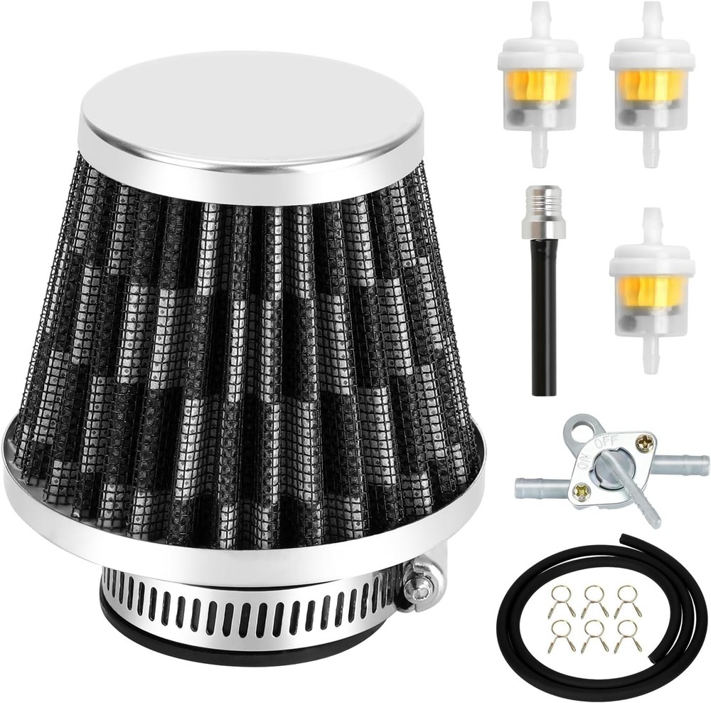 35mm (1-3/8″) Air Filter Compatible with 110cc 90cc 70cc 50cc AT Color: Silver