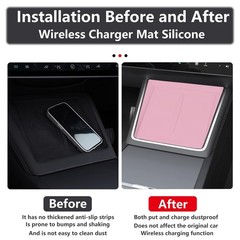 4PCS Center Console Wireless Charger Mat Silicone for 2025 2026 Tesla New Mod…