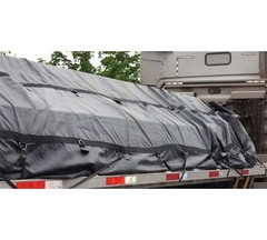 Blue Trucking Flatbed Vinyl Tarp Heavy Duty 18oz 3 Piece Lumber Tarp (6′ Drop)