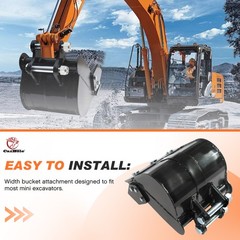 12″ Narrow Excavator Bucket For 2-3.5 Ton Mini Digger Trenching Manganese Steel