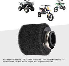 Universal 35mm Double Foam Straight Neck Air Filter Replacement for 50cc XR50 CR
