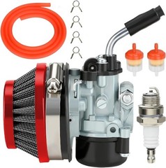 2 Stroke Carburetor Kit for 49cc 50cc 66cc 80cc 100cc Engine Motori Color: RED
