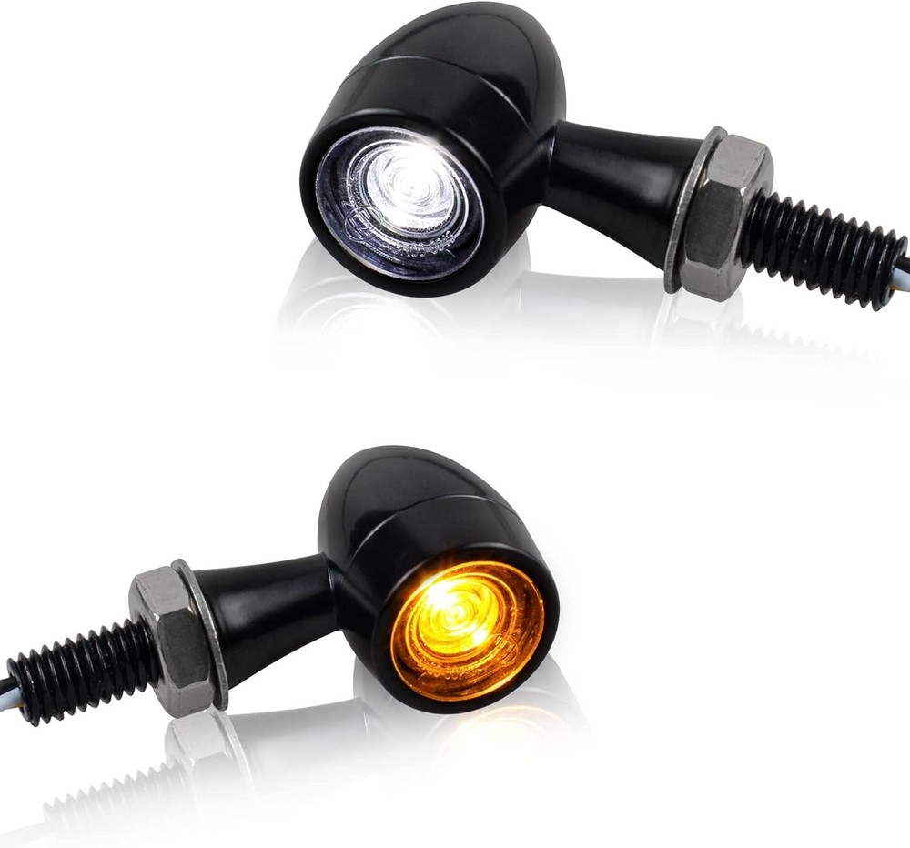 Universal Motorcycle Turn Signals Switch Color: black 2 with amber/white light