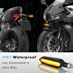 4Pcs Motorcycle Turn Signals Sequential LED Bli Color: amber/white + amber/red