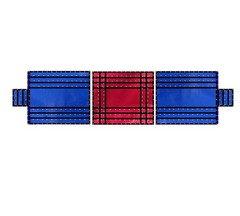 Heavy Duty 18oz 3 Pc Lumber Tarp (8′ Drop) – Blue Ends – Red Mid