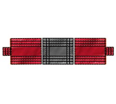 Superlight 14oz 3 Pc Lumber Tarp (8′ Drop) – Red Ends, Black Middle