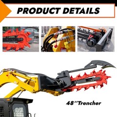 60in Trench Depth Trencher Attachment Chain Ditcher Trench for Bobcat Skid Steer