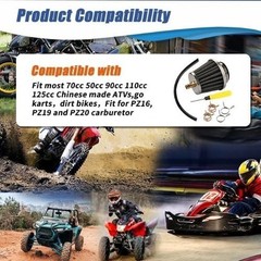 35mm (1-3/8″) Air Filter for 110cc 125cc 70cc 50cc 90cc 150cc ATV Quad Dirt Bike