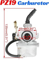 19mm Carburetor Carb Cable Choke 35mm Air Filter for 50 70 90 110 Color: Black