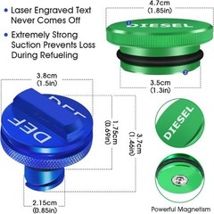 Updated Larger Magnetic Aluminum Tank Gas Cap for 1500 2500 Color: Blue+Green