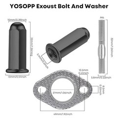 Exhaust Bolt Nuts and Gasket Kit in Black for 50cc to 150cc Scooters, ATVs, Mope