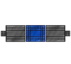 Superlight 14oz 3 Pc Lumber Tarp (8′ Drop) – Black Ends, Blue Middle