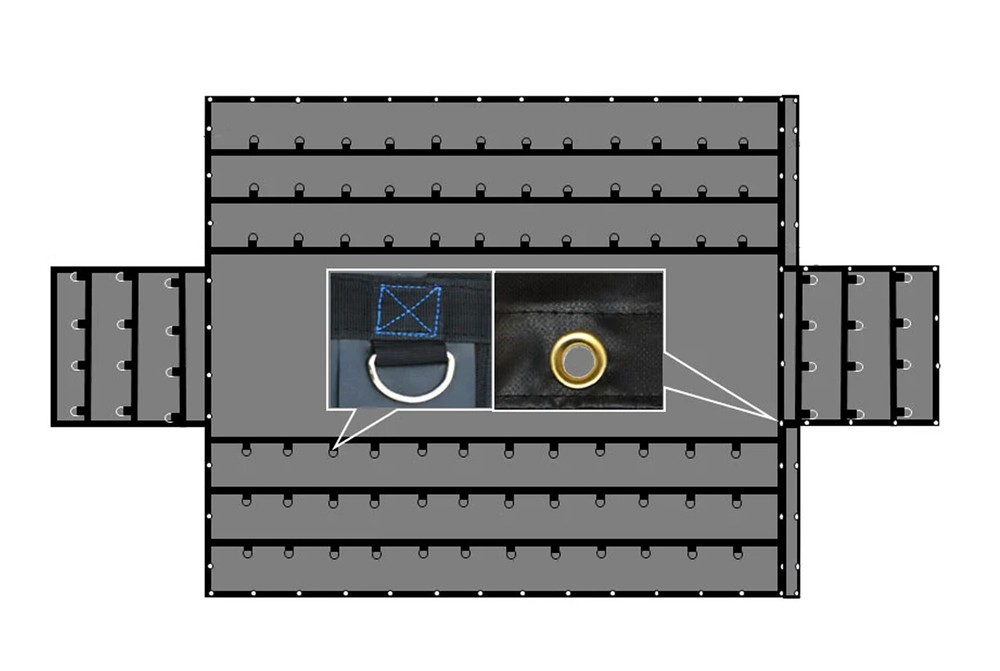 24×27 (8′ Drop) Lumber Tarp Truck Trailer Flatbed 18oz Double Flap