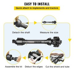 Heavy Load 1-3/8″ 6-Spline PTO Shaft 43″-57″ for Tiller Mowers