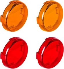 Bullet Turn Signal Light Lens Cover Compatible with Sportster Street Amber+Red