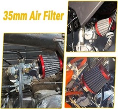 35mm Motorcycle Air Filter Compatible with 50cc 70cc 90cc 110cc 125cc ATV A-Red
