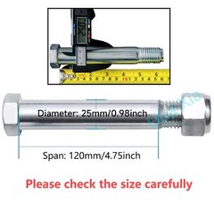 25mm/0.98in 6.3″ Excavator Bucket Pins Coupler Pins Bolts and Nuts Kit