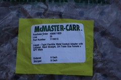 MCMASTER CARR 3/4 LIQUID TIGHT FLEXIBLE METAL CONDUIT ADAPTER +LOCKNUT 7119K13