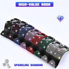 Car Seat Headrest Hooks, 4PCS Green Rhinestone Back Seat Hanger f Color: Green