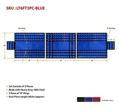 Blue Trucking Flatbed Vinyl Tarp Heavy Duty 18oz 3 Piece Lumber Tarp (6′ Drop)