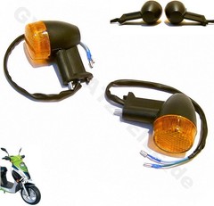 PAIR OF BLINKER/TURN SIGNAL REAR WITH ORANGE LENS FOR SCOOTER MOPED ATV ETC. GY6