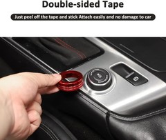 Red Alloy Multimedia Knob Button Covers for 2014-2019 C7 Car Center Color: Red