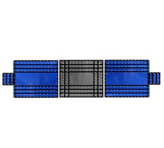 Heavy Duty 18oz 3 Pc Lumber Tarp 8′ Drop Blue-Black