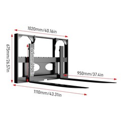 Mini Skid Steer Loader Attachment Pallet Forklift Fork FREE SHIPPING 2026 NEW