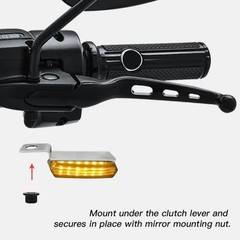 Mini LED Turn Signals Motorcycle Front Sequential Chrome with Red/Amber light